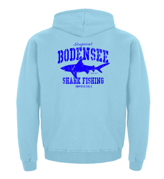 Seepirat Bodensee Shark Fishing Haie im See Kinder Hoodie Angeln im Bodensee