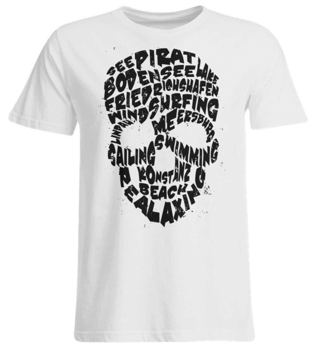 Tshirt Totenkopf Seepirat Bodensee White